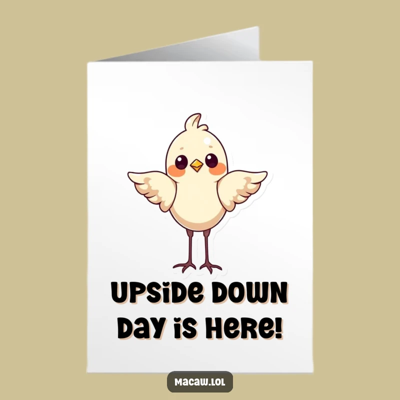 Free Printable Birthday Card: Proud Upside-Down Bird for a Quirky Downloadable Gift