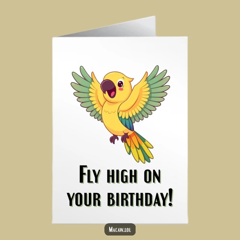 Free Printable Birthday Card: Rainbow Macaw Fun - Downloadable Gift