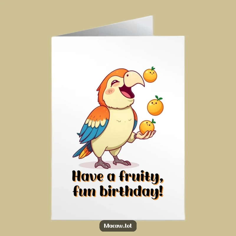 Free Printable Birthday Card: Juggling Macaw Fun, Adorable Downloadable Gift!
