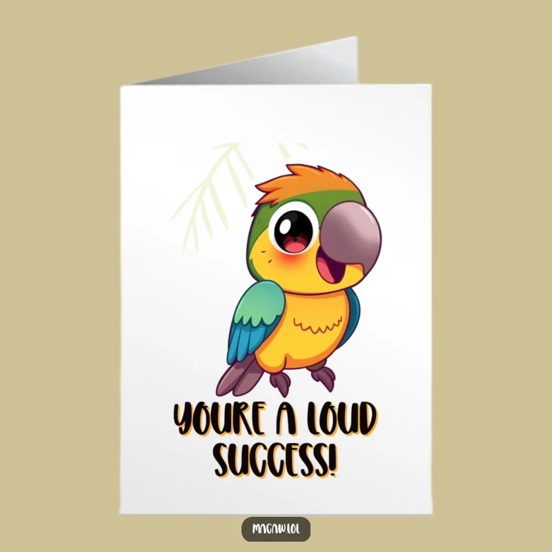Free Printable Congrats Card: Happy Macaw Squawk Funny Downloadable Gift