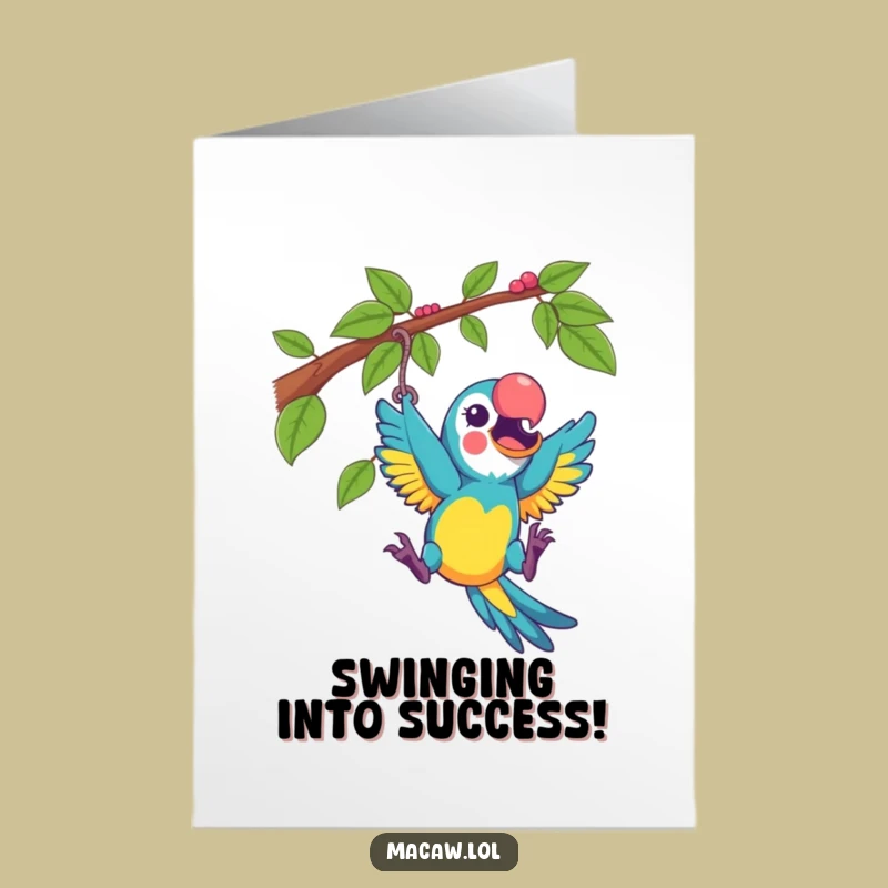 Free Printable Congrats Card: Macaw Vine Fun, Celebration Downloadable Gift
