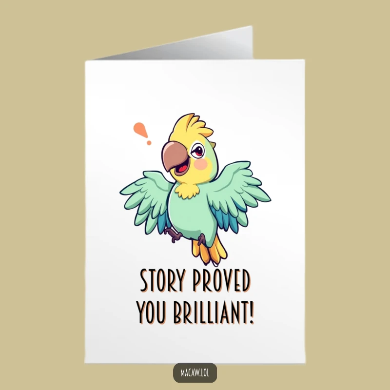 Free Printable Macaw Congrats Card: Storytelling Wings Funny Downloadable