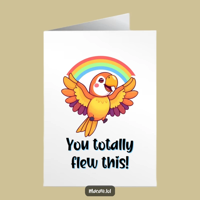 Free Printable Macaw Rainbow Congrats Card: Humorous Downloadable Gift for a Vibrant Achievement