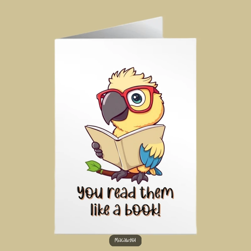 Free Printable Macaw Reading Congrats Card: Funny Bird Downloadable Gift