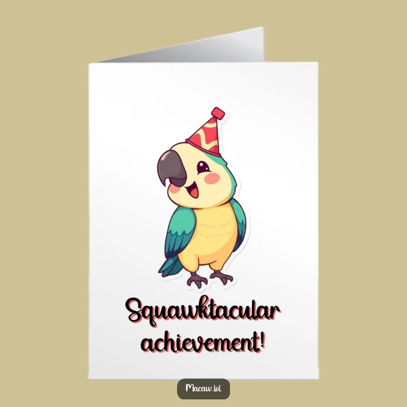 Joyful Free Printable Macaw Congrats Card - Festive Hat DIY