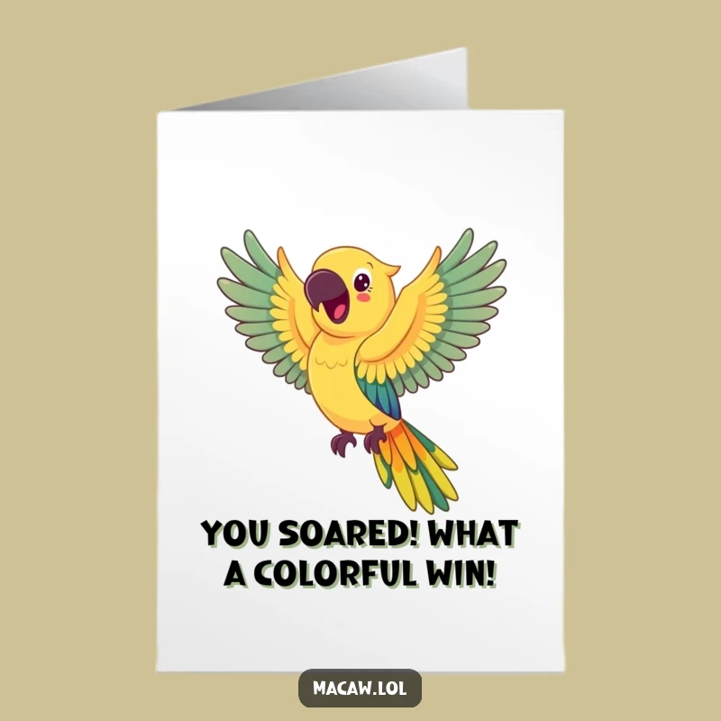 Free Printable Congrats Card: Rainbow Macaw Celebration - DIY Gift