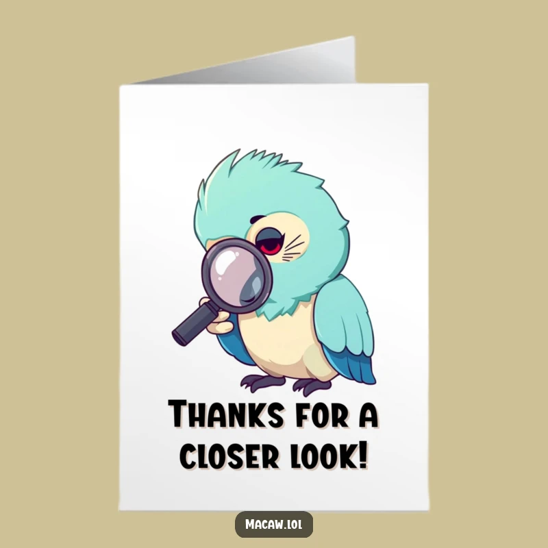 Free Printable Thank You Card: Curious Macaw's Deep Dive - DIY