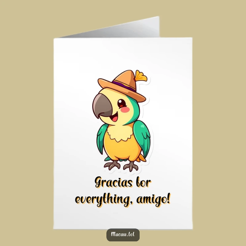 Free Printable Thank You Card: Sombrero Macaw, Festive Downloadable Gratitude