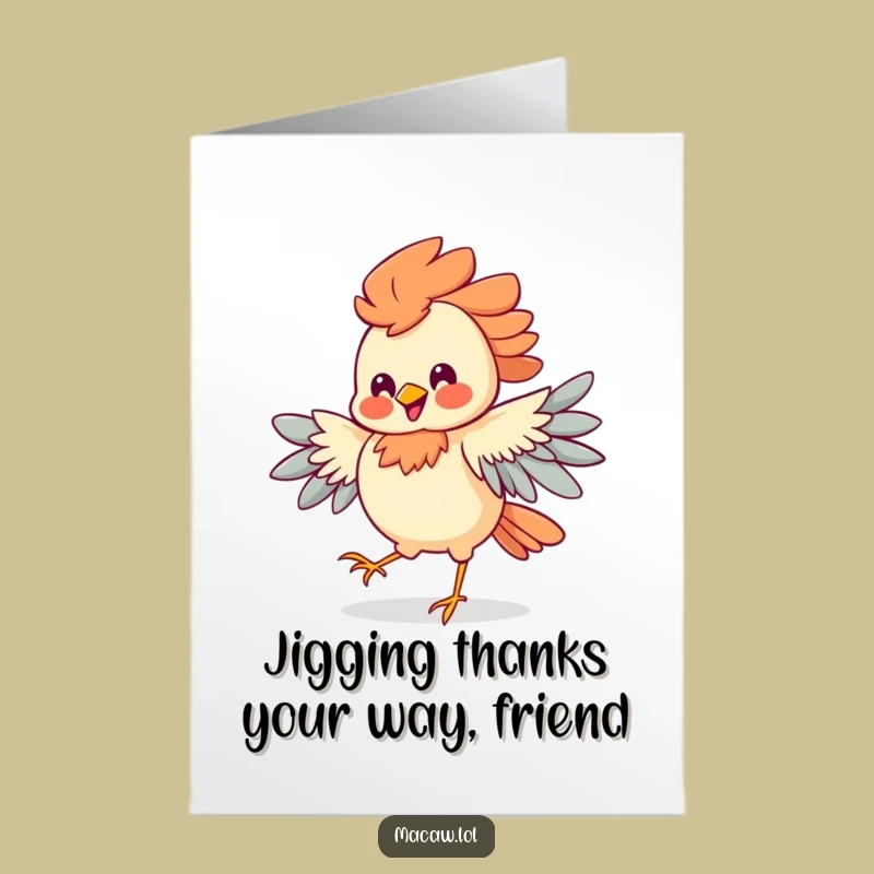 Free Printable Thank You Card: Dancing Bird's Jig Hilarious Gratitude Downloadable Gift