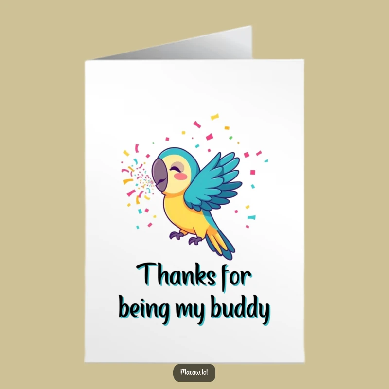 Free Printable Confetti Macaw Funny Thank You Card - Express Gratitude Downloadable