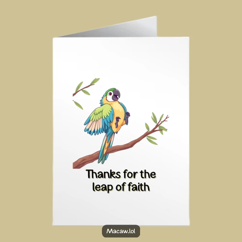 Free Printable Thank You Card: Dynamic Macaw Leap for an Adventurous Downloadable Gift