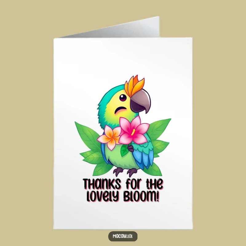Free Printable Macaw Thank You Card: Tropical Bloom for a Heartfelt Downloadable Gift