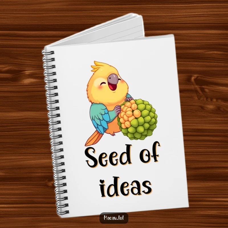 Funny Chubby Macaw Notebook: A plump, joyful macaw enjoying a massive seed, perfect for capturing funny thoughts and notes.