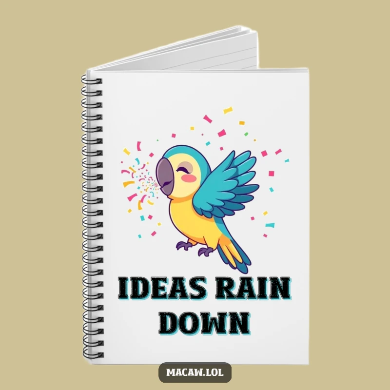 Funny Confetti Macaw Notebook: Jot Down Your Brilliant Ideas