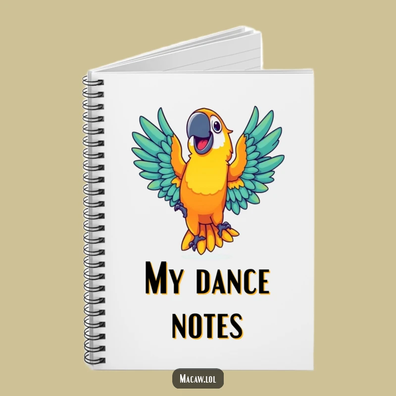 Funny Dancing Macaw Notebook: Jot Down Ideas with Vibrant Enthusiasm