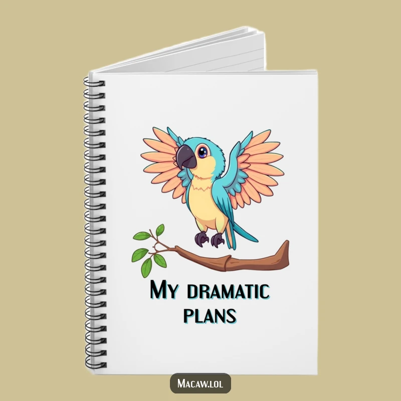 Funny Dramatic Macaw Notebook: Posed Bird's Grand Journal Gift