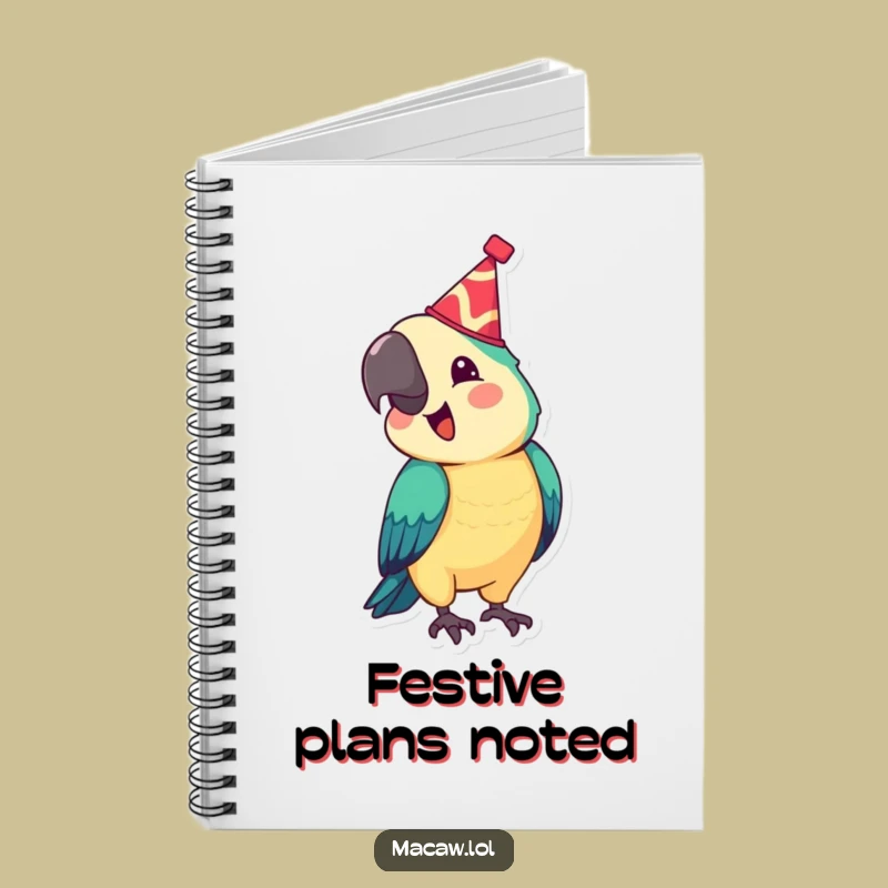 Funny Festive Macaw Notebook: Jot Down Ideas Joyfully