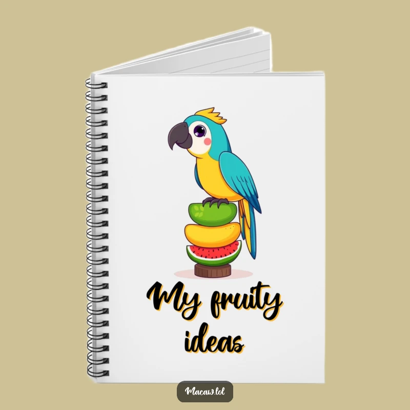 Funny Fruit Balancing Macaw Notebook: Playful Bird's Journal Gift