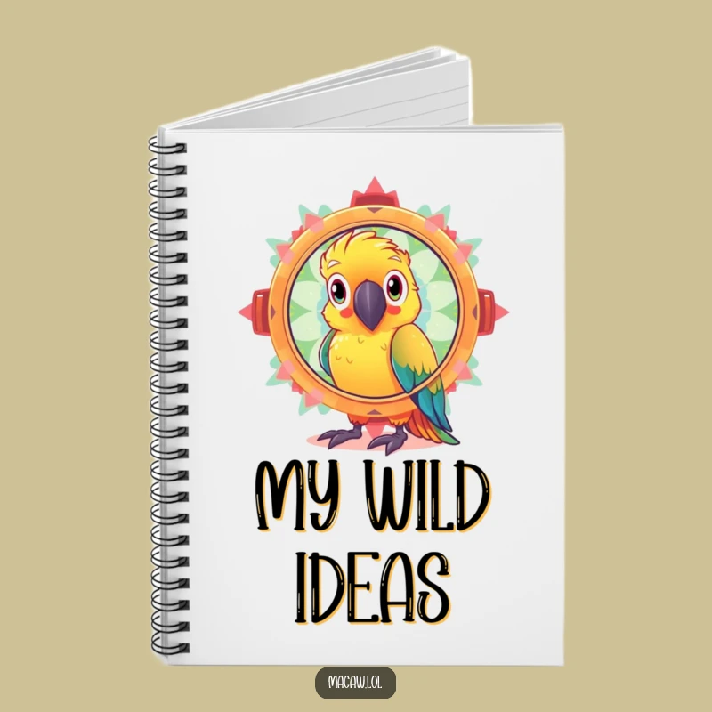 Funny Kaleidoscope Macaw Notebook: Curious Bird's Sparkly Journal Gift