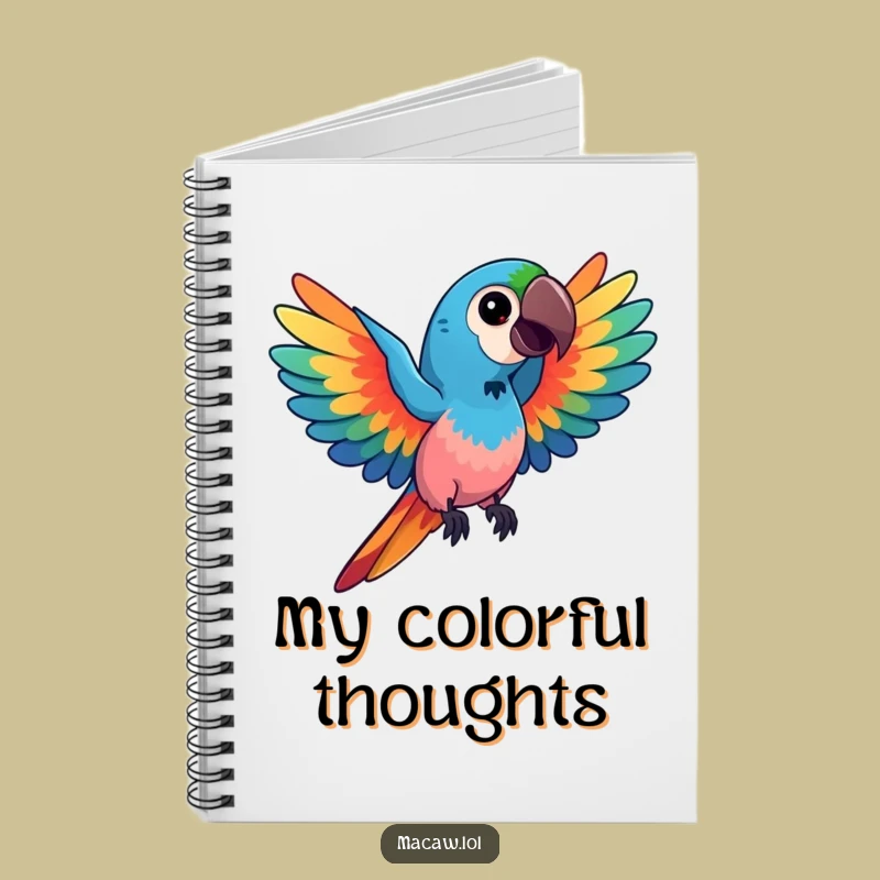 Funny Kawaii Macaw Notebook: Cute Cartoon Journal, Hilarious Artistic Gift