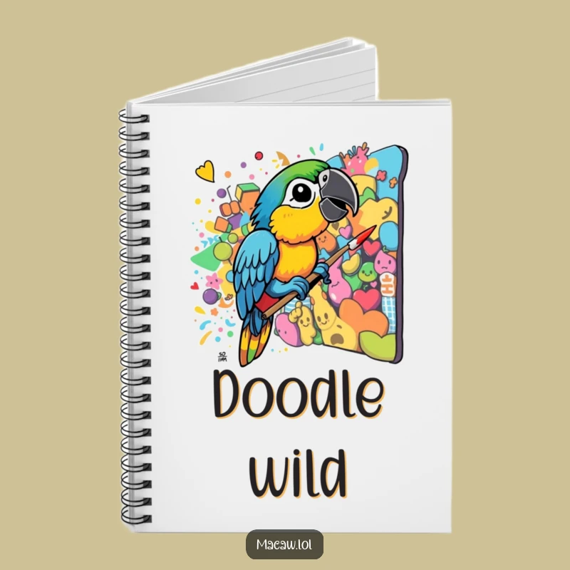 Funny Macaw Artist Notebook - Chaotic Colorful Mural Bird Journal Gift