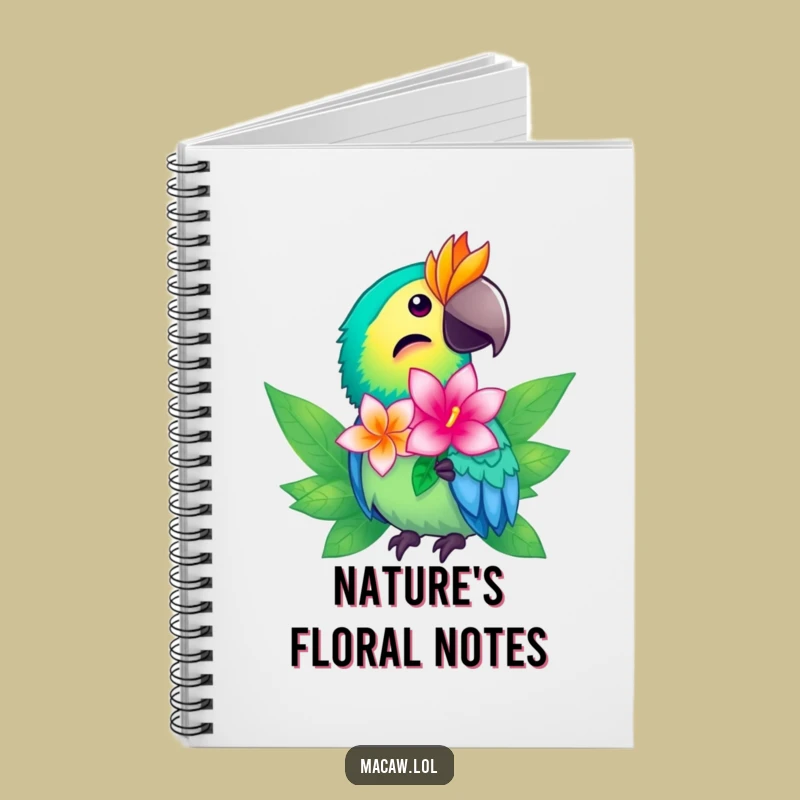 Funny Macaw Flower Notebook - Tropical Bird Journal, Write Nature's Notes