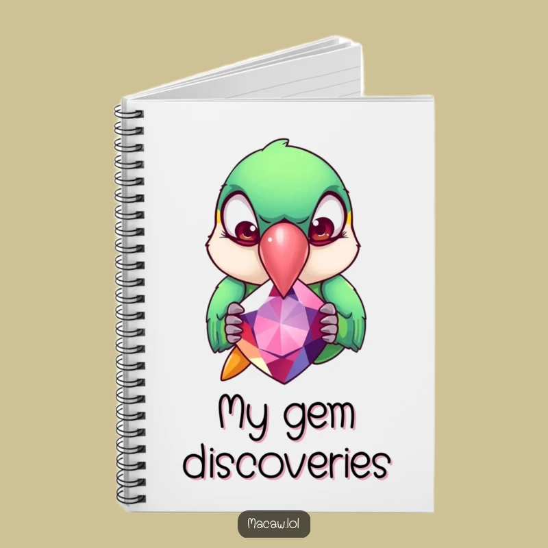 Funny Macaw Gemstone Notebook: Jot Down Your Priceless Ideas