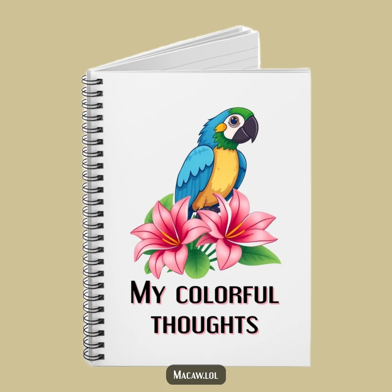 Funny Macaw Notebook: Jot Down Ideas with Tropical Pride