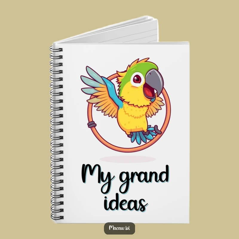 Funny Ruffled Macaw Hoop Notebook: Write Down Your Funny Attempts