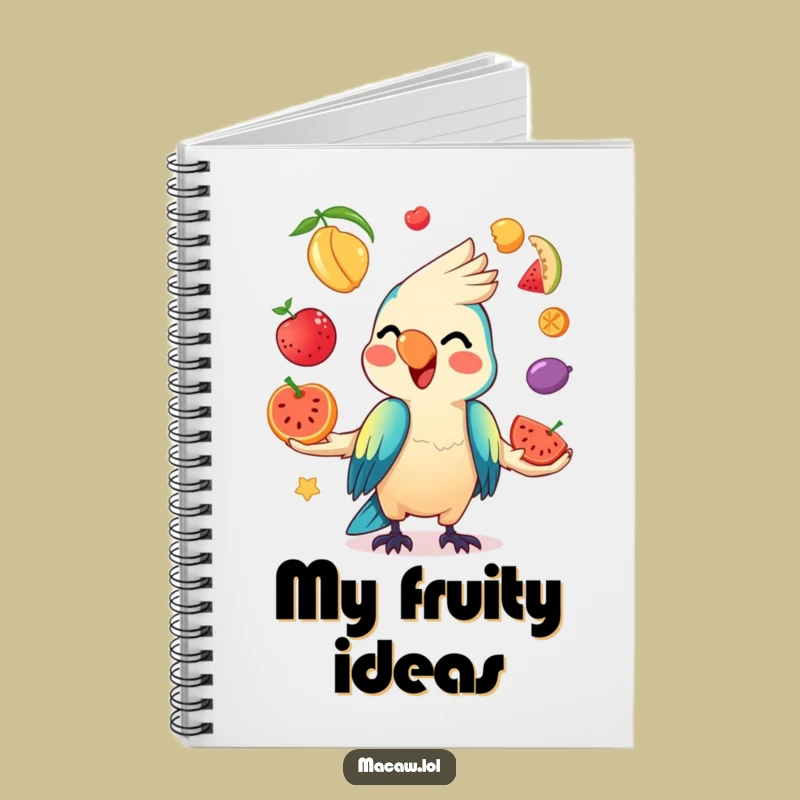 Funny Kawaii Macaw Fruit Juggling Notebook: Jot Down Ideas with Bird's Hilarious Act!