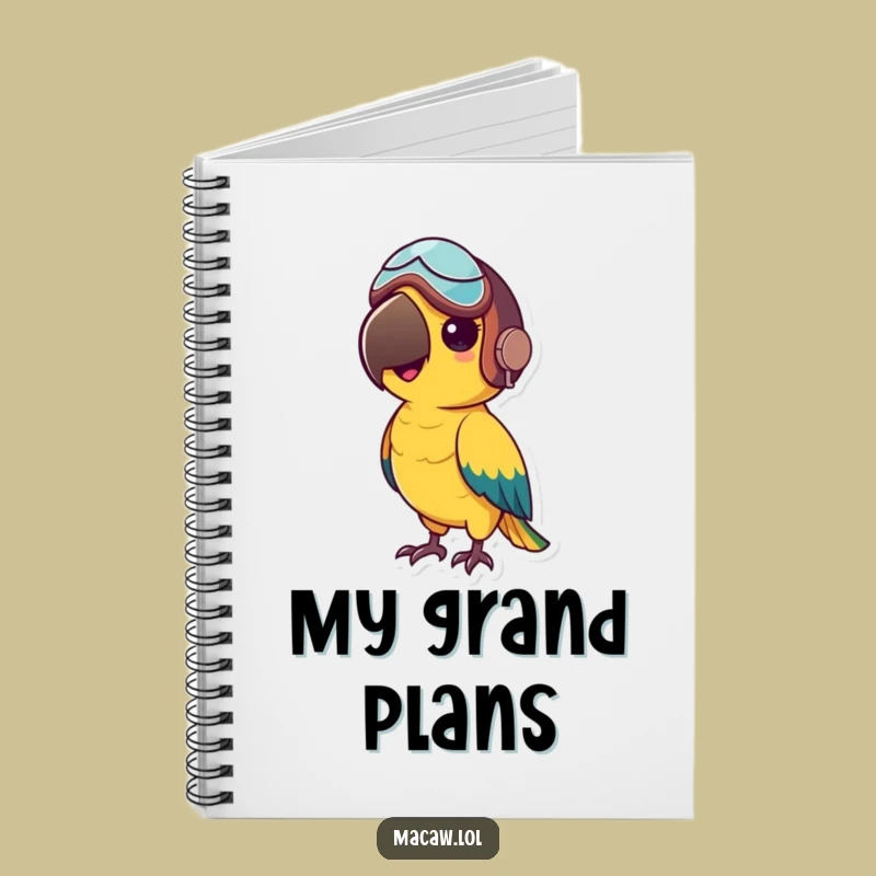 Funny Macaw Aviator Notebook: Jot down adventures, a perfect funny gift for note-takers.