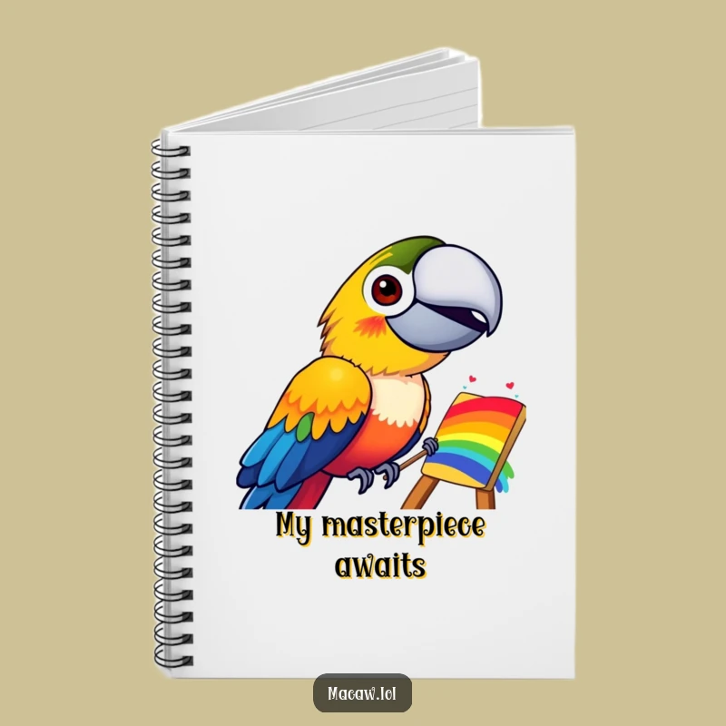Funny Macaw Rainbow Painting Notebook: Creative Bird's Art Journal Gift