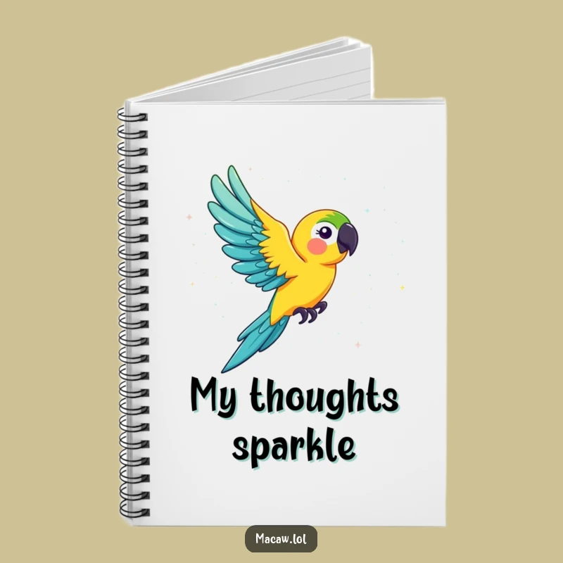 Funny Macaw Glitter Notebook: Jot Down Ideas with Hilarious Sparkle