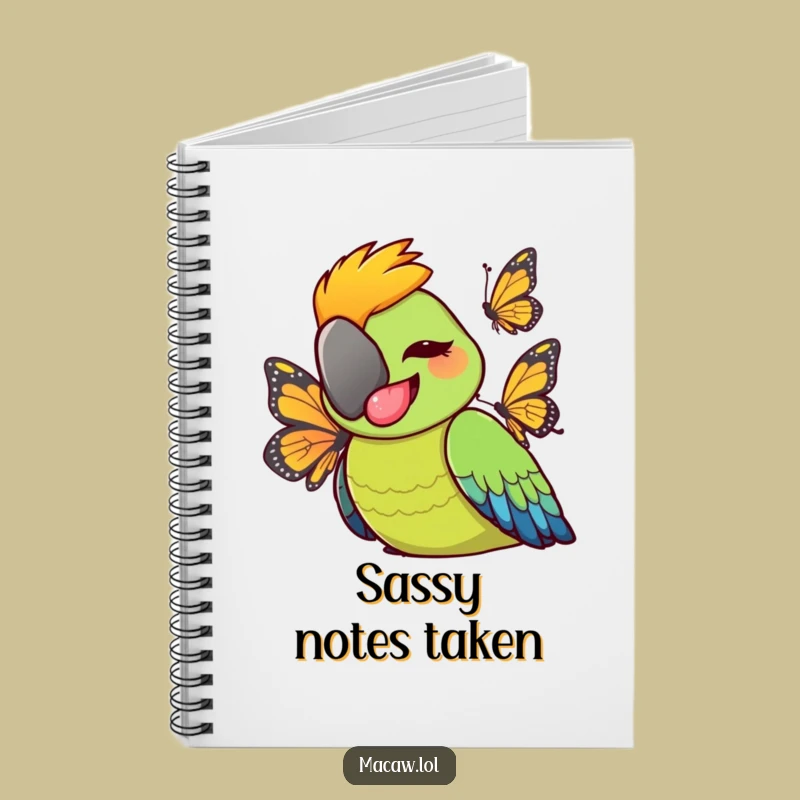 Funny Cheeky Macaw Tongue Out Notebook - Jot Down Playful Ideas