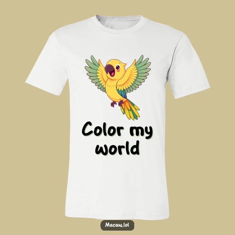 Funny Happy Macaw Rainbow Wings T-Shirt: Joyful Flight Funny Gift