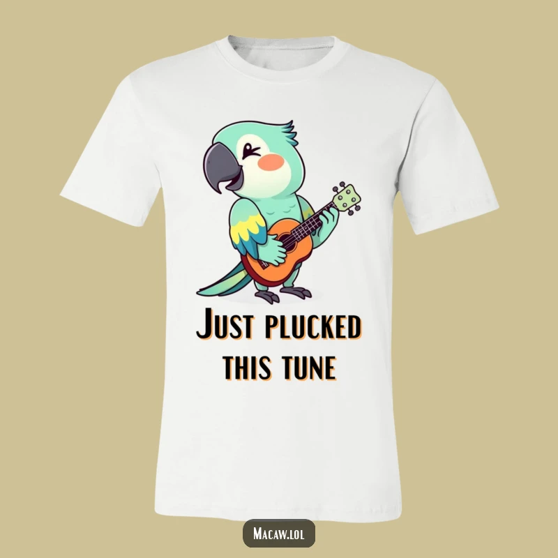 Funny Macaw Ukulele T-Shirt: Rock Out with a Hilarious Winking Tropical Bird