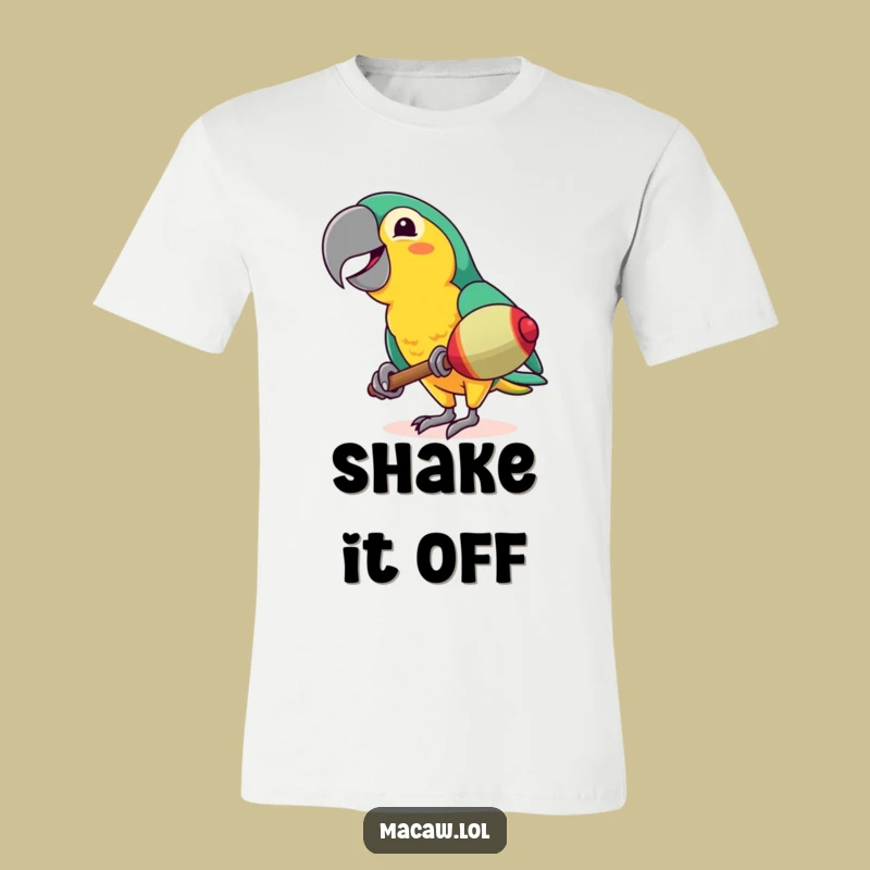 Funny Macaw Maraca Shaker T-Shirt - Hilarious Tropical Bird Party Tee Gift