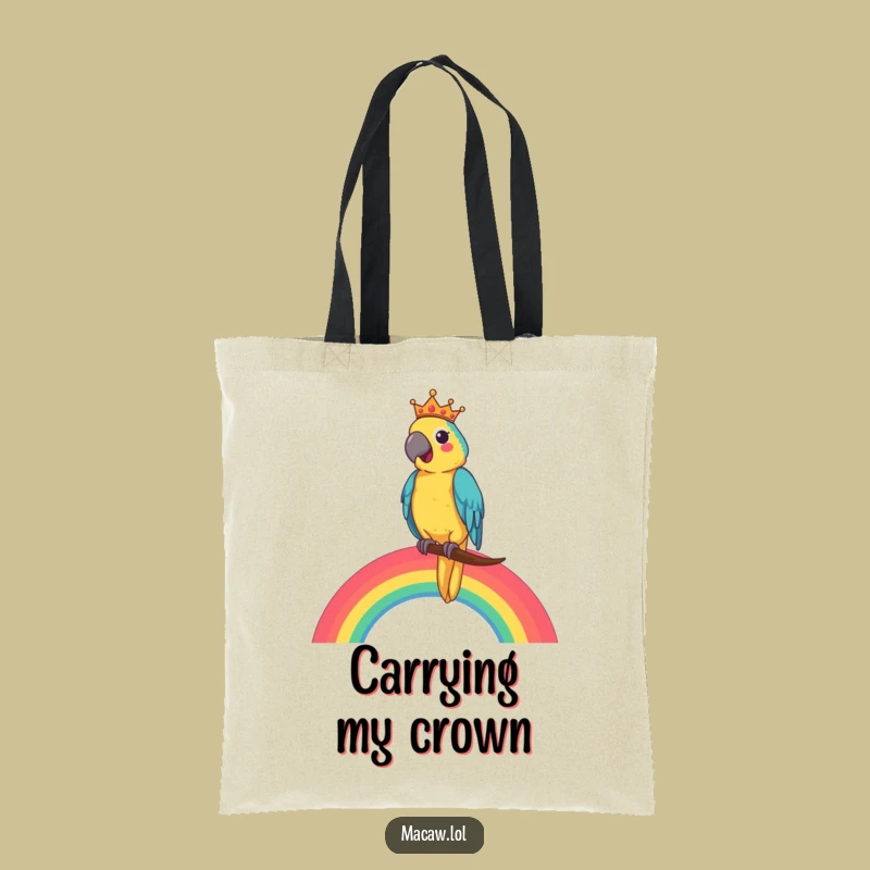 Funny Macaw King Tote Bag: Carry Your Kingdom with Royal Flair