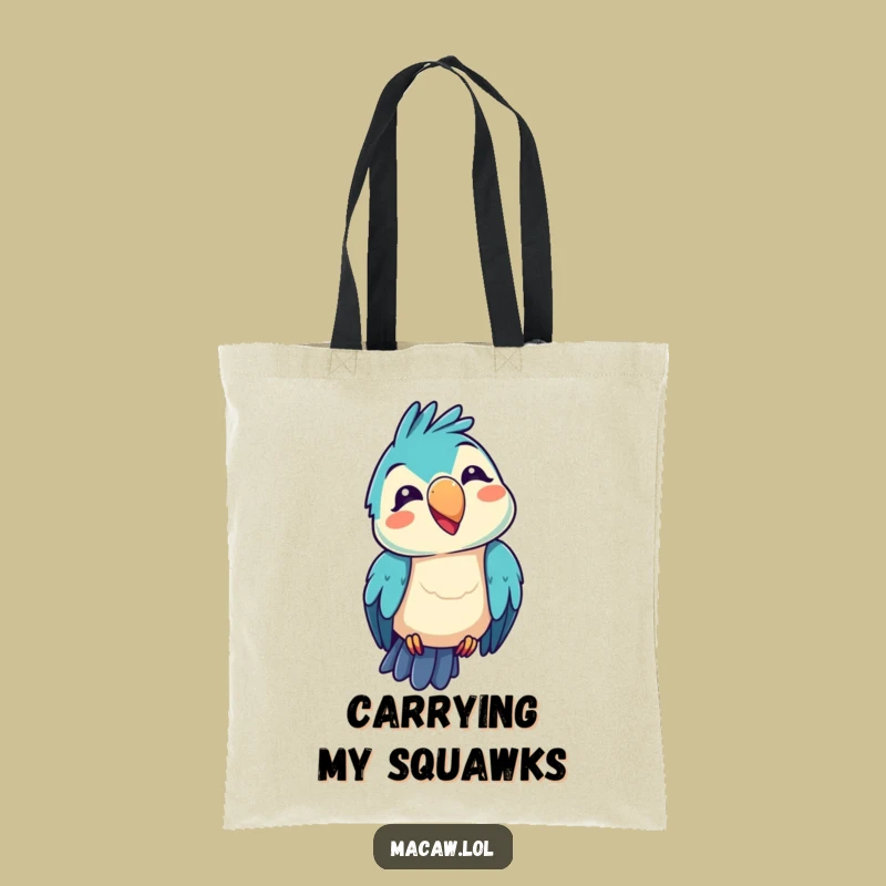 Funny Kawaii Macaw Tote Bag: Quirky Carryall, Perfect Silly Gift