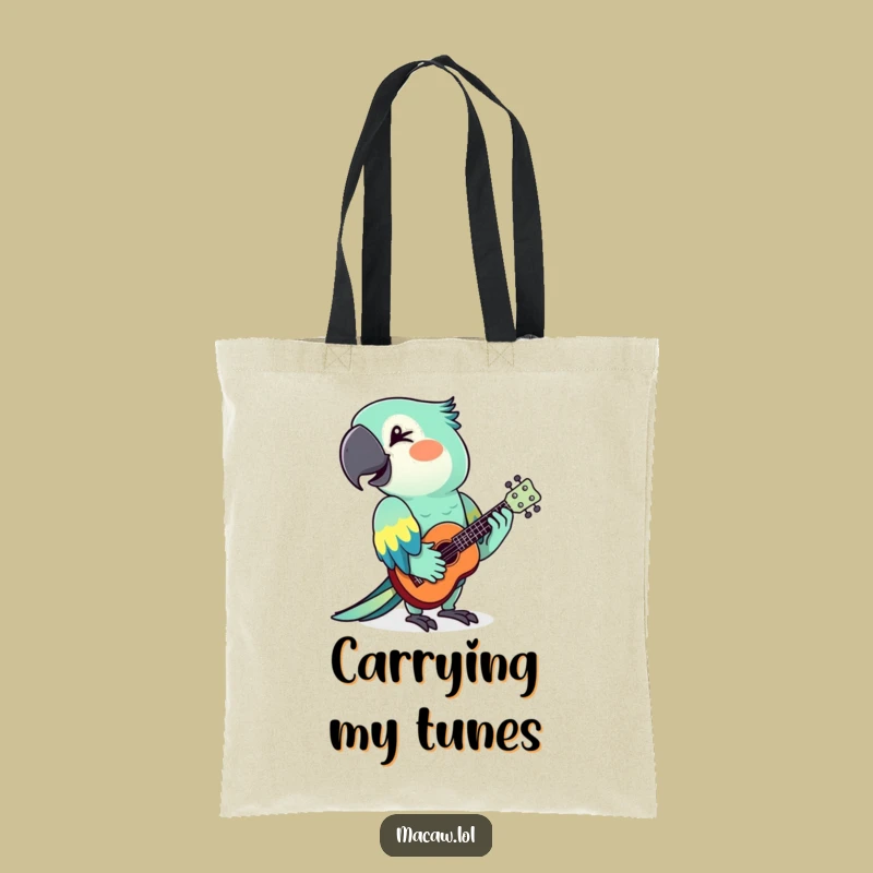 Funny Macaw Ukulele Tote Bag: Carry Your Tunes & Laughs in Style