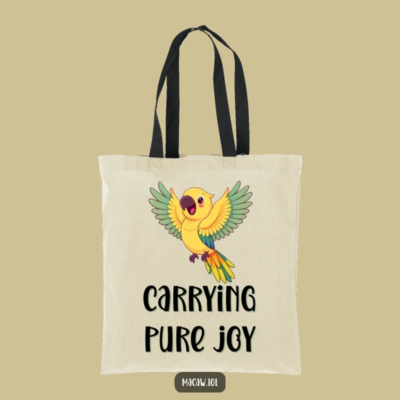 Funny Happy Macaw Rainbow Wings Tote Bag: Joyful Bird Carryall Funny Gift