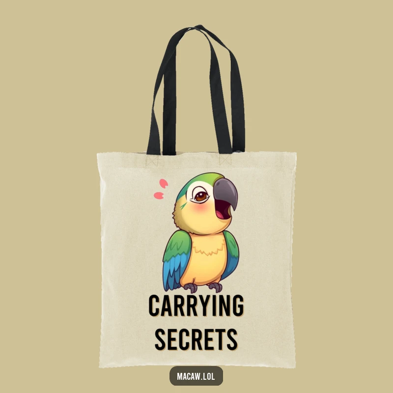 Funny Macaw Tote Bag: Curious Mimic Design - Quirky Gift!