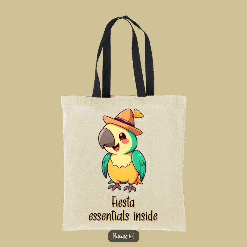 Funny Macaw Sombrero Tote Bag: Fiesta Ready, Stylish Carry-All Gift