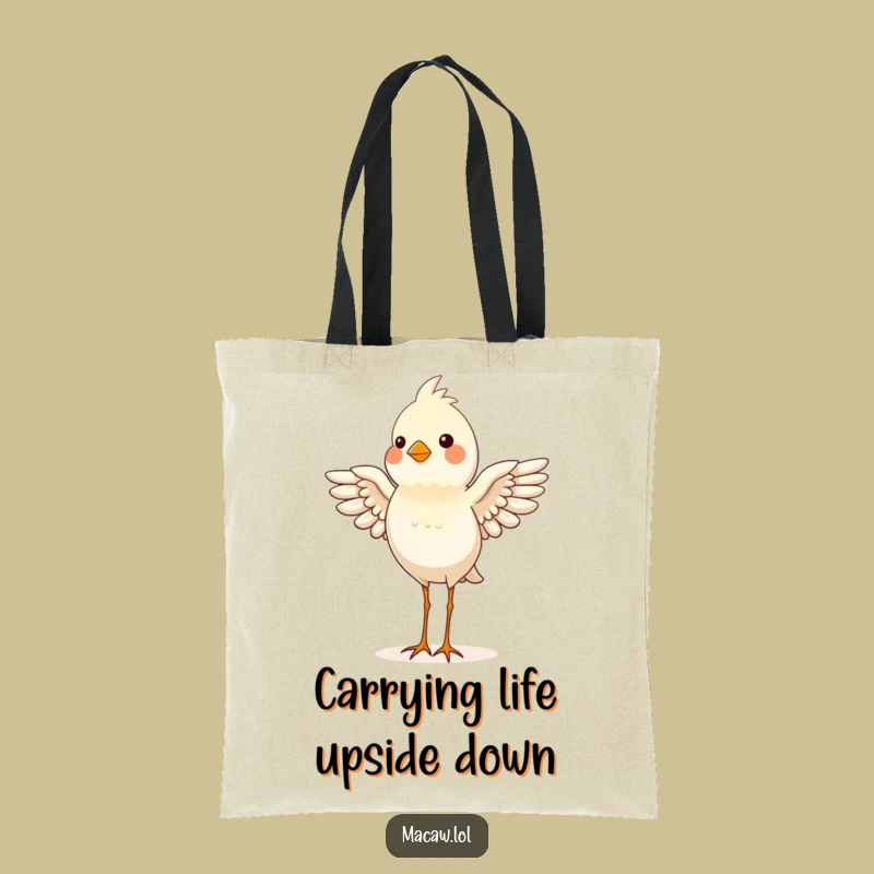 Funny Bird Headstand Tote Bag - Proud Balancing Act Carry-All