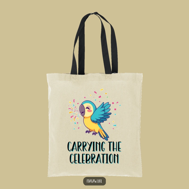 Funny Confetti Macaw Tote Bag: Carry Your Colorful Joy