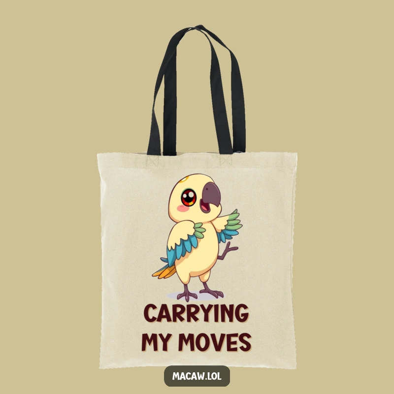 Funny Macaw Dancing Tote Bag - Happy Bird Gift, Carry Your Moves