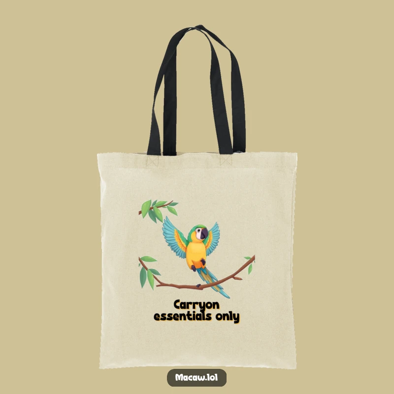 Funny Macaw Leap Tote Bag, Chic Bird Acrobatics Carryall, Stylish Funny Gift for Shoppers