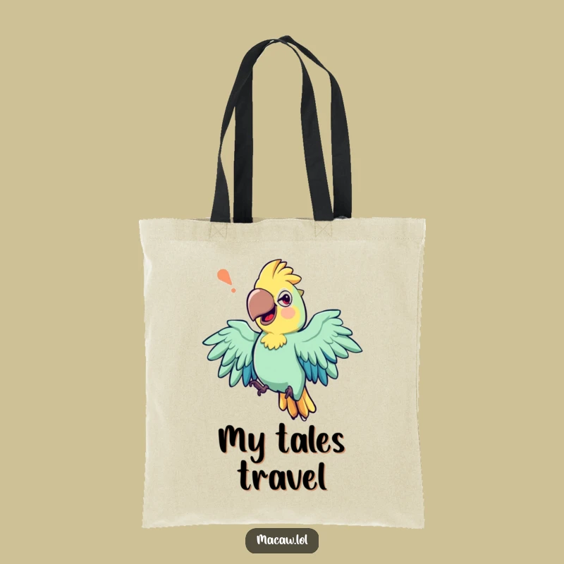 Funny Storyteller Macaw Tote Bag: Carry your tales with style, a practical funny gift.
