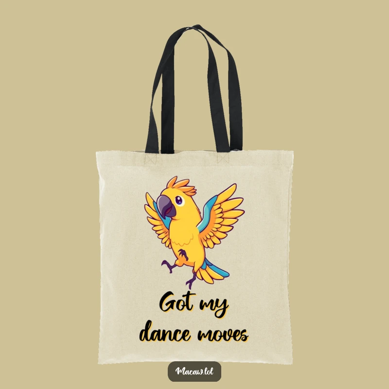 Funny Macaw Dance Tote Bag: Stylish Bird's Energetic Moves, Great Funny Gift Accessory